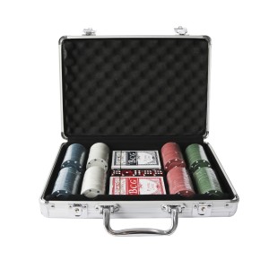 JOGO DE FICHAS PARA POKER NUMERADA NA MALETA COM 200 FICHAS - IM42060-1