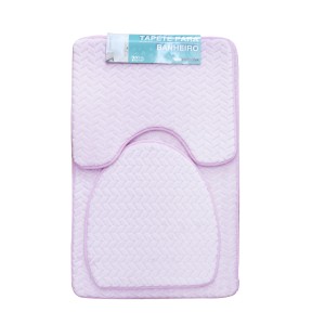 JOGO DE TAPETE PARA BANHEIRO DE POLIÉSTER ANTIDERRAPANTE 50X80CM 03 PCS - CT3029-RS