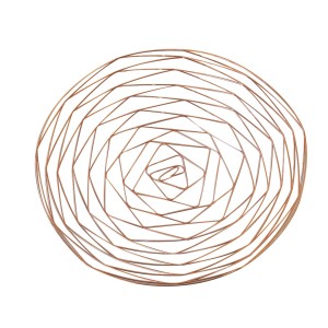 FRUTEIRA DE METAL ARAMADO GOLD ROSE 13X32CM - 2404