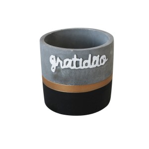 VASO DE CIMENTO COM FRASE GRATIDÃO 10X9CM - GDR0553-C