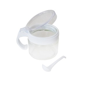 KIT COM 03 PEÇAS DE PORTA CONDIMENTO DE 300 ML COM COLHER  E SUPORTE - CA09648-BR