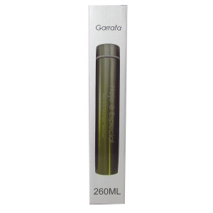 GARRAFA DE INOX ISOTERMICA COM TAMPA E FRASE 300ML - GDR0331A- VD