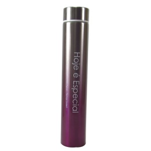 GARRAFA DE INOX ISOTERMICA COM TAMPA E FRASE 300ML - GDR0331B- RS