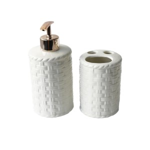 KIT DE BANHEIRO DE PORCELANA COM 02 PEÇAS COM 420 ML - BRHW10413