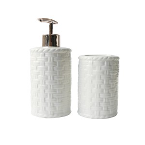 KIT DE BANHEIRO DE PORCELANA COM 02 PEÇAS COM 420 ML - BRHW10413