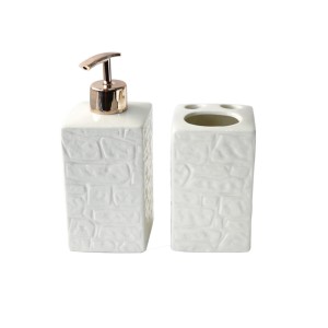 KIT DE BANHEIRO DE PORCELANA COM 02 PEÇAS COM 420 ML - BRHW10414