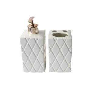 KIT DE BANHEIRO DE PORCELANA COM 02 PEÇAS COM 420 ML - BRHW10415