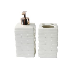 KIT DE BANHEIRO DE PORCELANA COM 02 PEÇAS COM 420 ML - BRHW10416