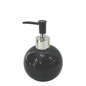 PORTA SABONETE LIQUIDO DE PORCELANA PRETO 300 ML