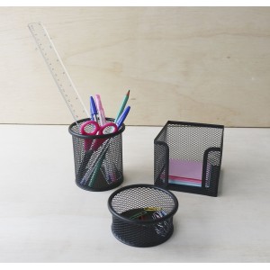 CONJUNTO ORGANIZADOR DE METAL PARA ESCRITÓRIO COM 03 PEÇAS - 2933