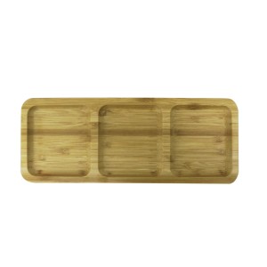 PETISQUEIRA COM 3 DIVISÓRIAS DE BAMBU CLARO 10X25CM - CX108-B