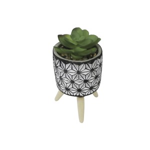 VASO CACHEPOT DECORATIVO COM PLANTA ARTIFICIAL SUCULENTA - MG5176-B
