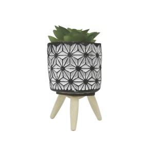 VASO CACHEPOT DECORATIVO COM PLANTA ARTIFICIAL SUCULENTA - MG5176-B