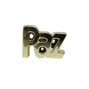 ENFEITE DECORATIVO COM PALAVRA PAZ DE CERAMICA 10,6X7,6X3,4CM - MG5179-DOU