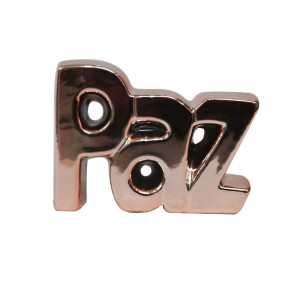 ENFEITE DECORATIVO COM A PALAVRA PAZ DE CERAMICA 13,5X3,7X10CM - MG5180-DOU