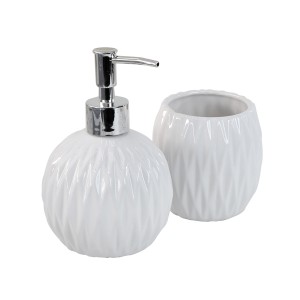 KIT DE BANHEIRO DE CERAMICA COM 02 PEÇAS 400 ML - KB3006-BR