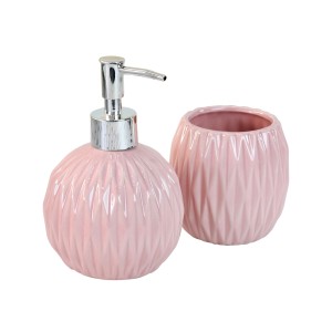 KIT DE BANHEIRO DE CERAMICA COM 02 PEÇAS 400 ML - KB3006-RS