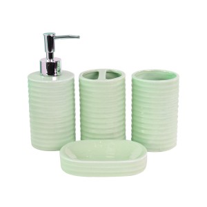 KIT PARA BANHEIRO DE CERÂMICA COM 04 PEÇAS - KB3001-VD