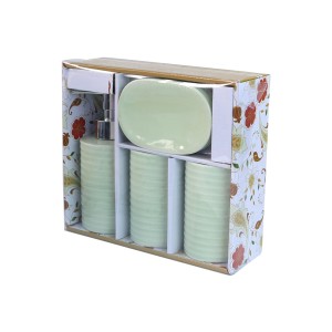 KIT PARA BANHEIRO DE CERÂMICA COM 04 PEÇAS - KB3001-VD