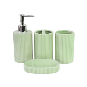 KIT DE BANHEIRO DE CERÂMICA COM 04 PEÇAS  300 ML- KB3002-VD