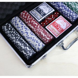 JOGO DE POKER 300 FICHAS SEM NUMERAÇÃO EM MALETA DE ALUMINIO - IM42077