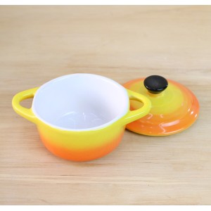  MINI PANELA DE CERÂMICA LARANJA 12X8X4CM  - 649541-LJ