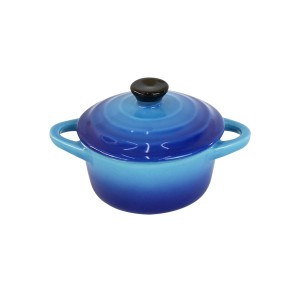  MINI PANELA DE CERÂMICA AZUL/ESCURO 12X8X4CM - 649541-AZESC