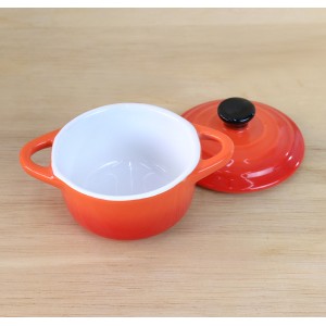  MINI PANELA DE CERÂMICA VERMELHO/LARANJA 12X8X4CM  - 649541-VM/LJ