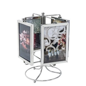 PORTA RETRATO CARROSSEL PARA 8 FOTOS 10X15 COM BASE GIRATÓRIA 28CM - SXK5396