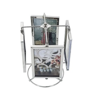 PORTA RETRATO CARROSSEL PARA 8 FOTOS 10X15 COM BASE GIRATÓRIA 28CM - SXK5396