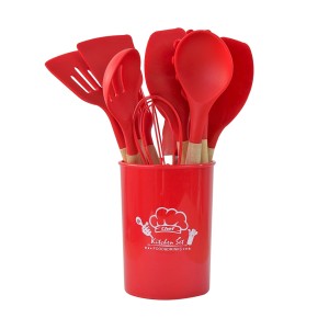 KIT UTENSÍLIO DE SILICONE COM 12 PEÇAS VERMELHO - 3232-VM