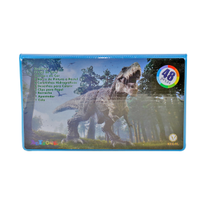 ESTOJO ESCOLAR 48PECAS MENINO ESTAMPA DINOSSAURO - MT48DINO-C