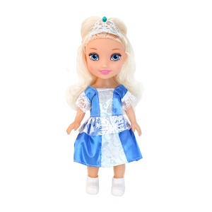 BONECA DE PLÁSTICO 26,5CM COM VESTIDO AZUL - JB671-4