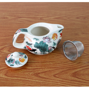 BULE CHALEIRA COM INFUSOR CERÂMICA  FLORAL 250 ML - BUL03B-A