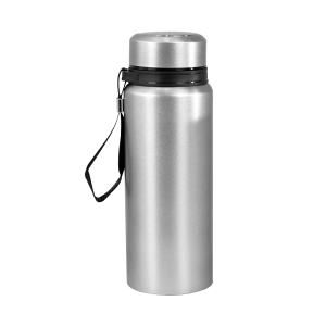 GARRAFA ISOTÉRMICA COM ALÇA 650ML AÇO INOX PRATA- LC1709-PRATA