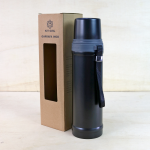 GARRAFA INOX  ISOTÉRMICA COM ACIONAMENTO CLICK 650ML PRETA - LC1720-PT