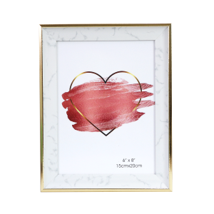 PORTA RETRATO DE PLÁSTICO 15X20CM COM BORDA DOURADA - SXHF5055-DOU